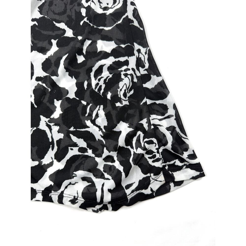 INC Women's Size S Asymmetrical Top Blouse Black White Stretch Sheer Sz M - Picture 4 of 7